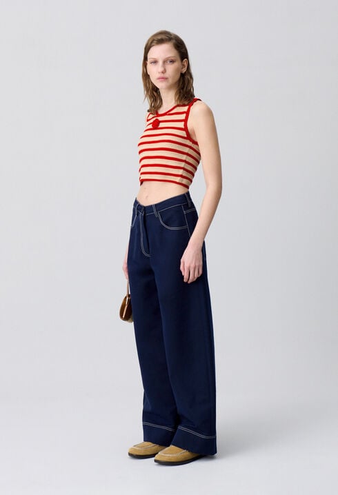 Striped Crochet Top