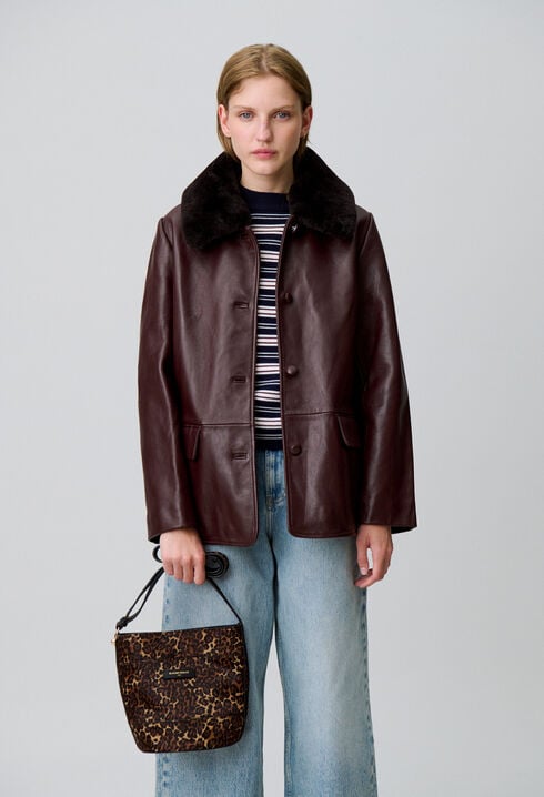 Solveig Leopard Bucket Bag