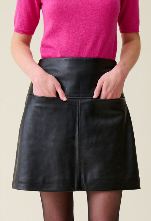 Leather mini skirt