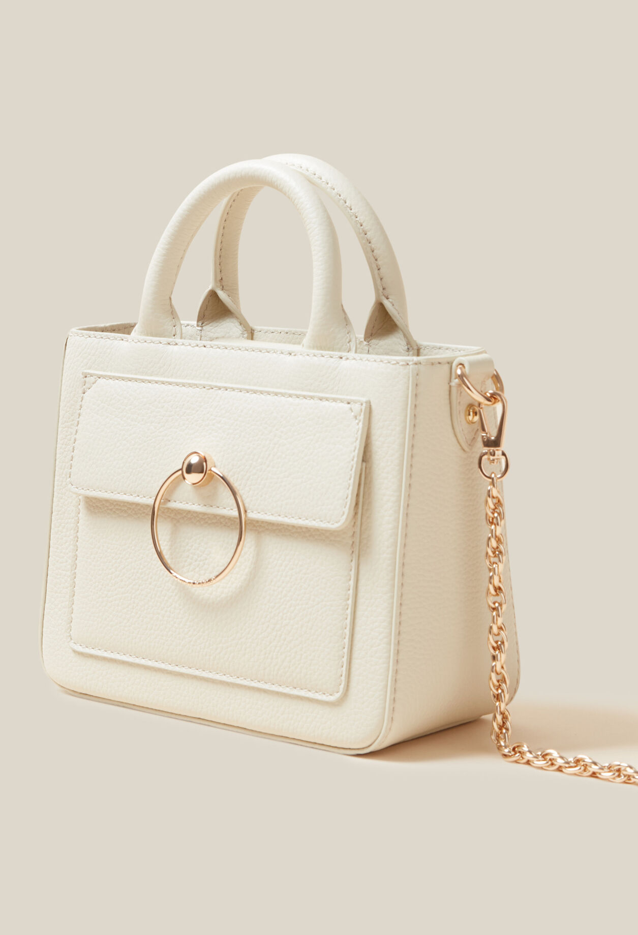 Anouck grained leather chain bag