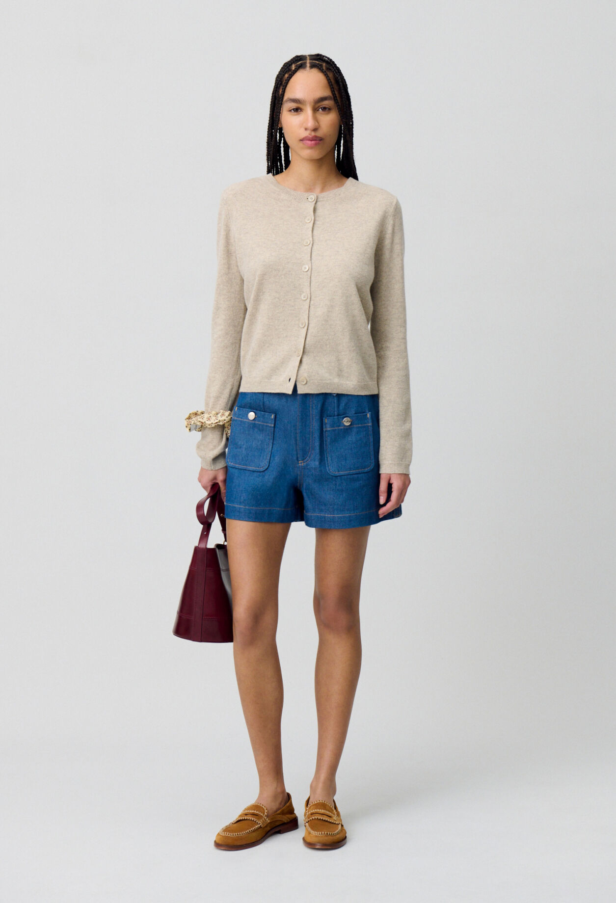 Wool Cardigan w/ CP Embroidery