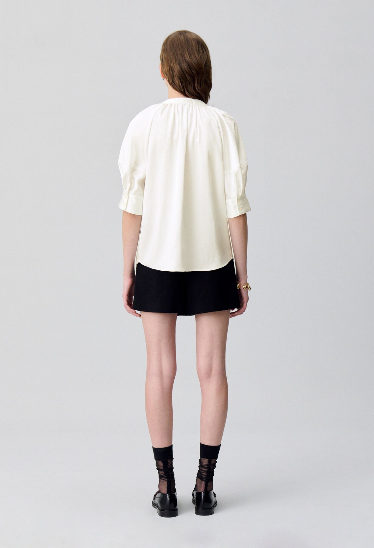 Flowy blouse with a notch neckline