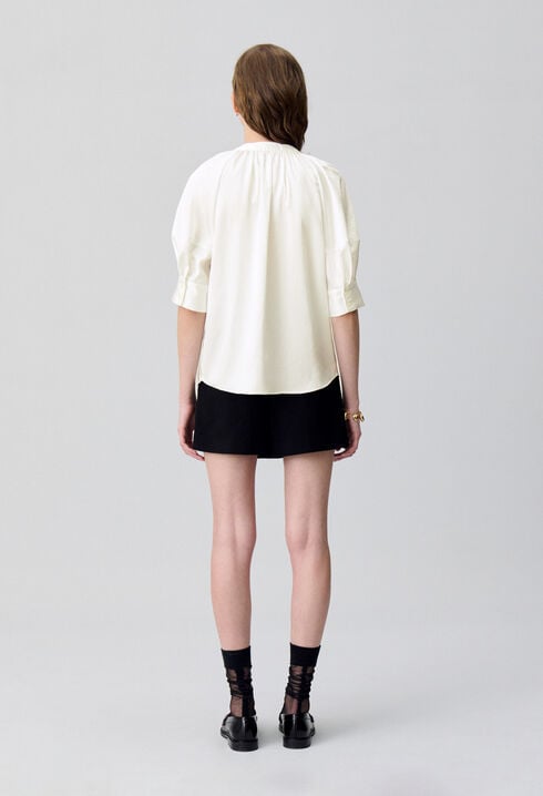 Flowy blouse with a notch neckline