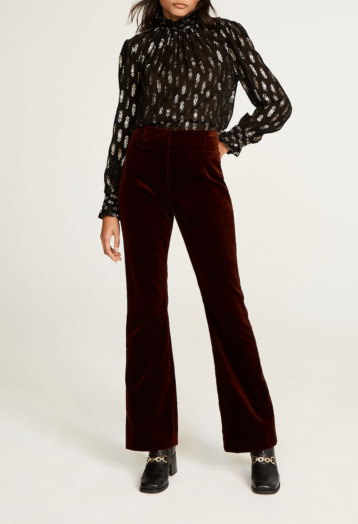 Black embroidered top