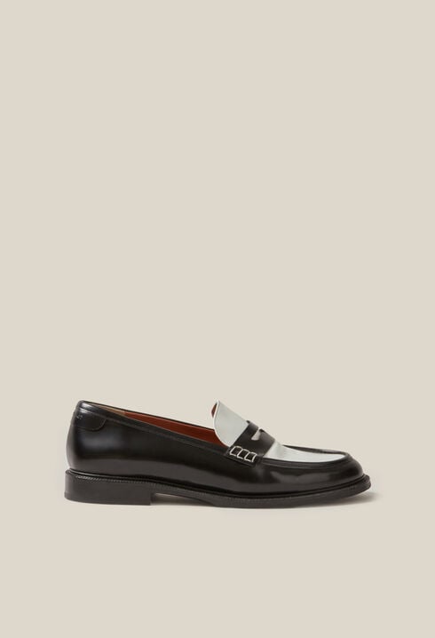 Two-tone leather loafers