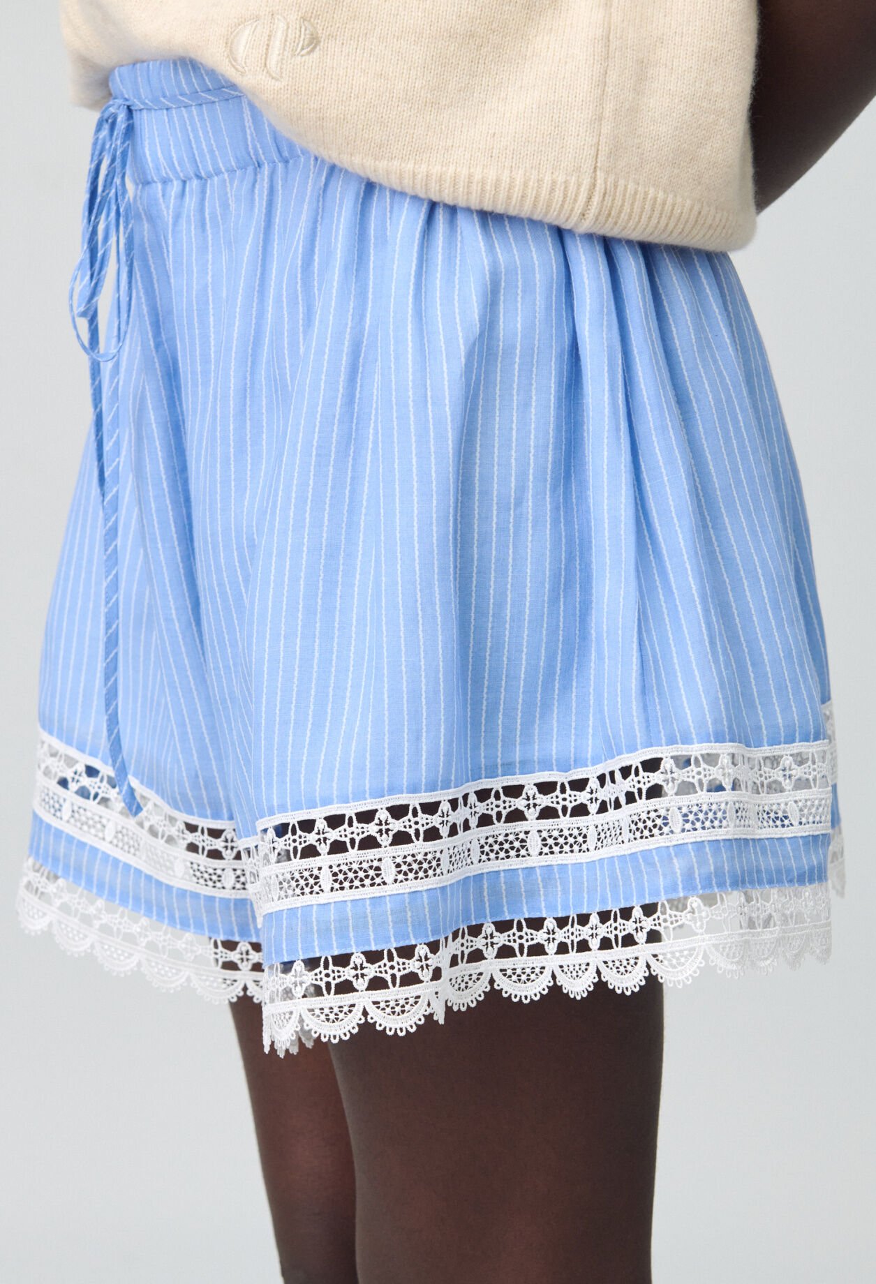Striped Lace Shorts for women | Claudie Pierlot