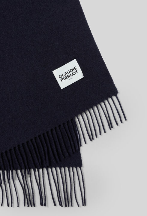 Wide fringed scarf