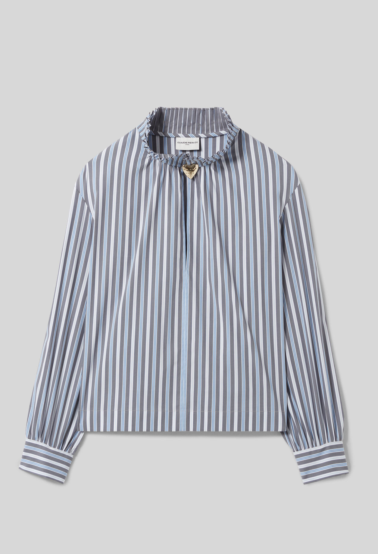 Striped Victorian collar blouse