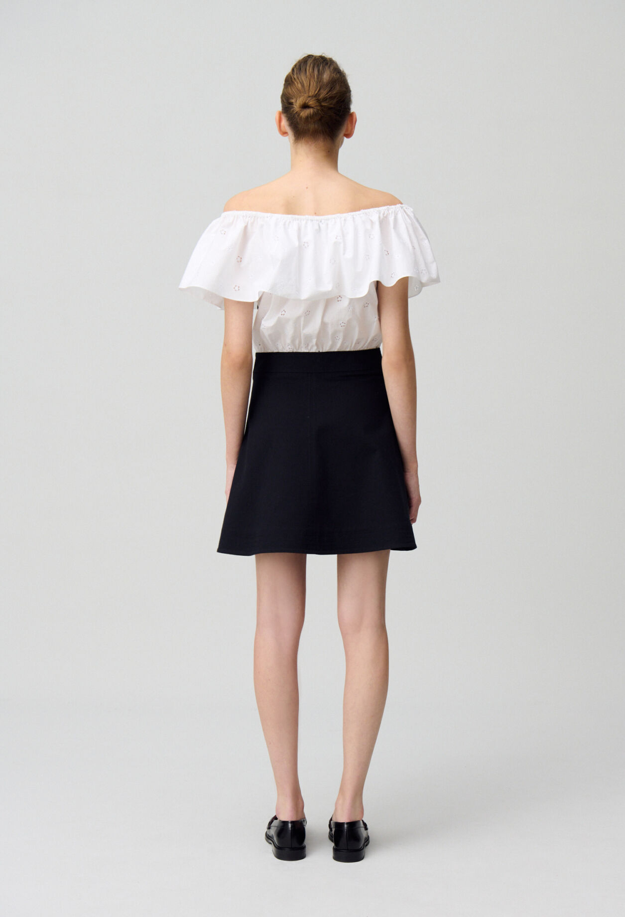 Short Dress in Mixed Fabrics