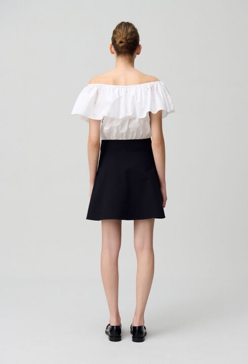 Short Dress in Mixed Fabrics