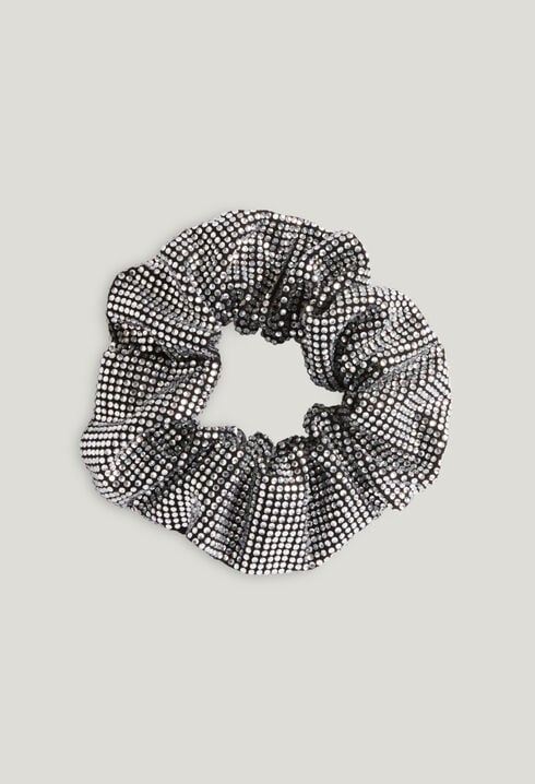 Silver rhinestone scrunchie