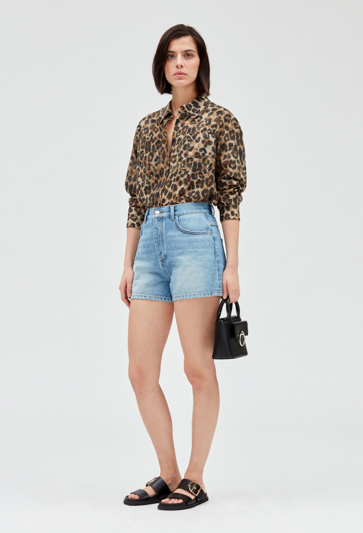 Blue denim shorts