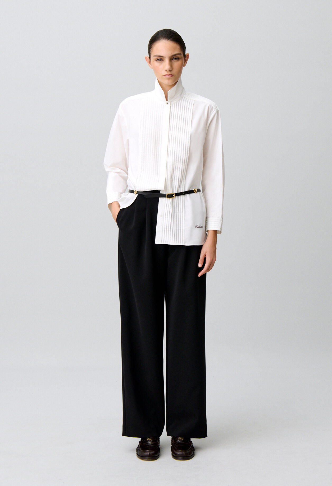 Tailored straight wide trousers