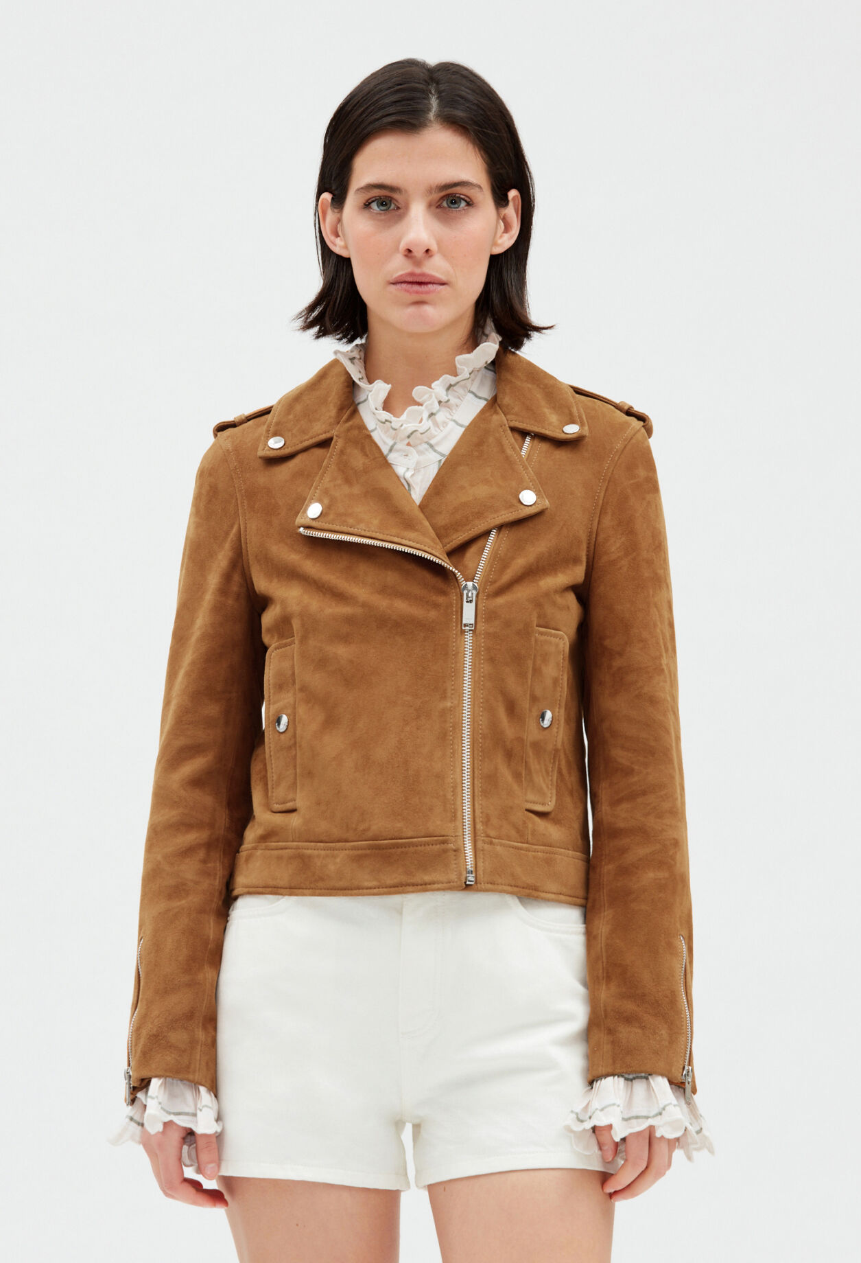 Camel suede jacket sale