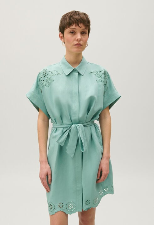 Broderie anglaise short shirt dress