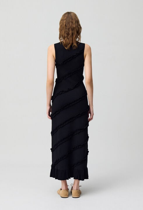 Long fine-knit dress