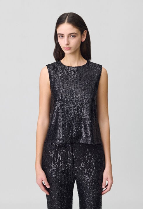 Black sequin top