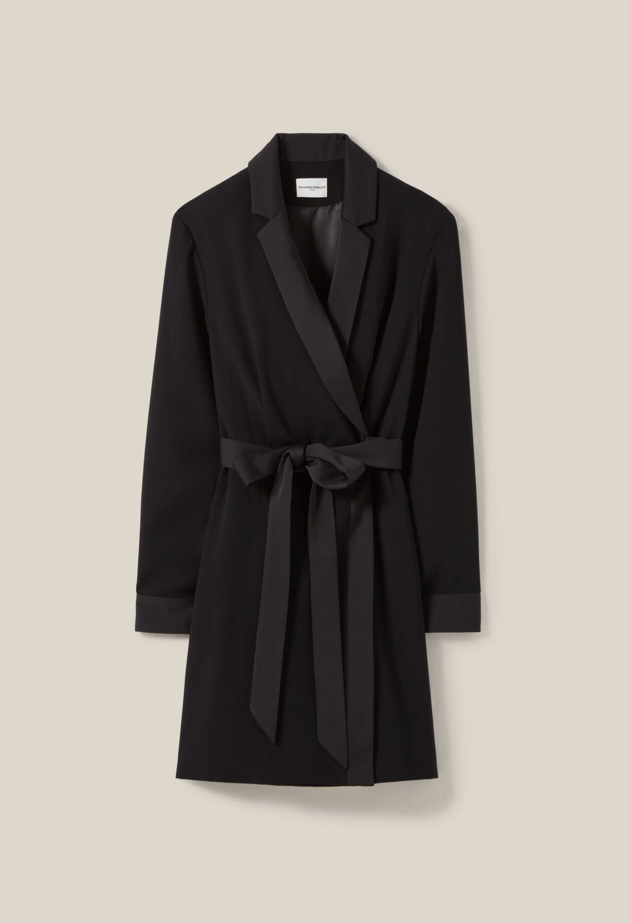 Wrap Dress with Lapel Collar