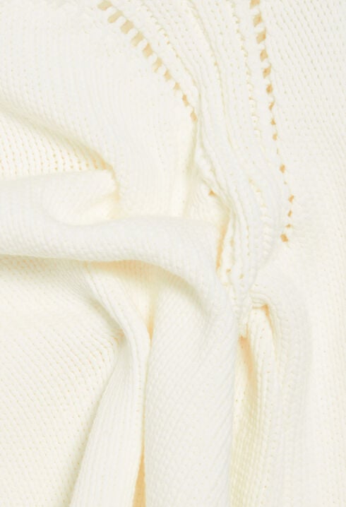 Ecru knitted jumper with embroidery