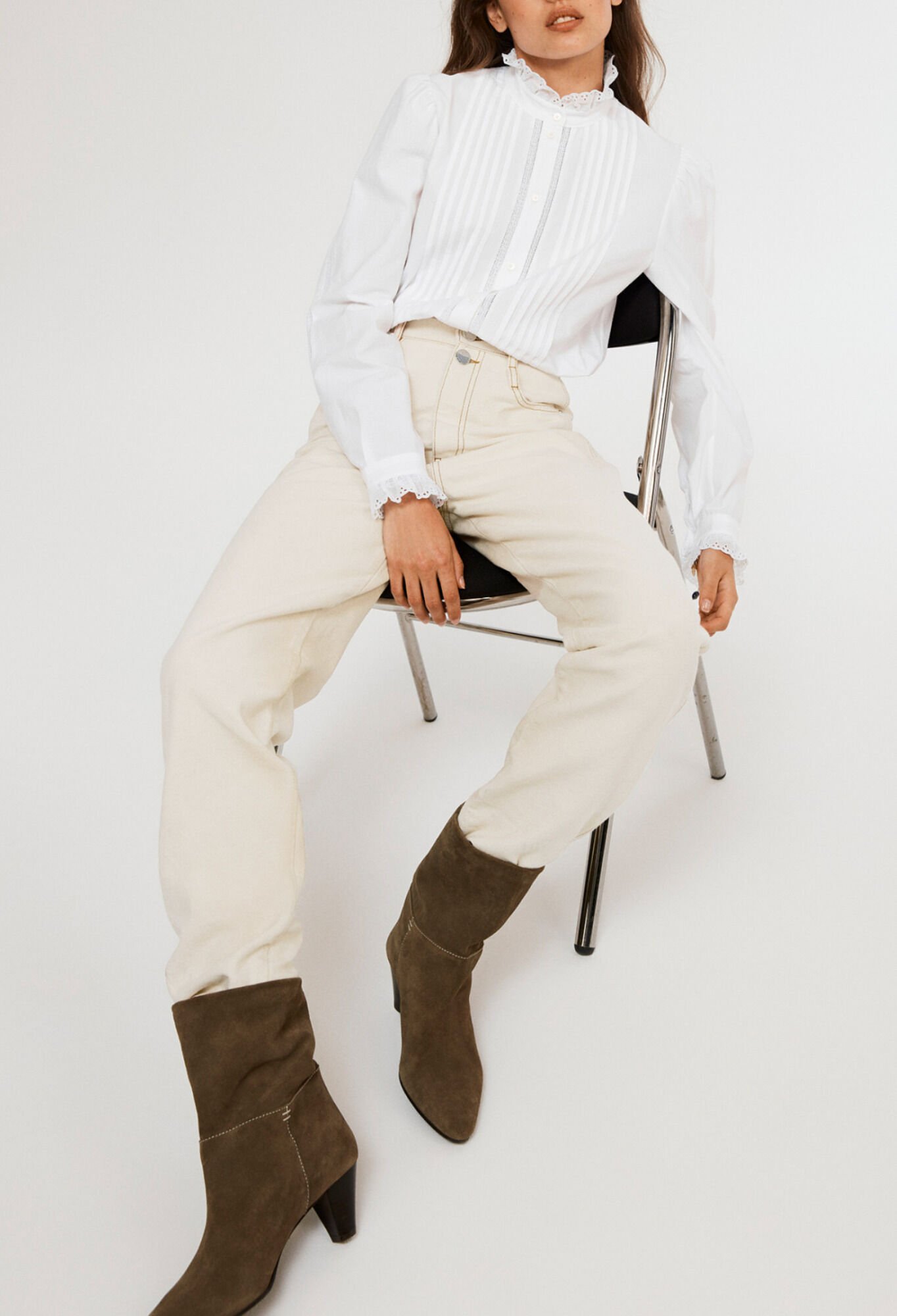 White cotton blouse for women | Claudie Pierlot