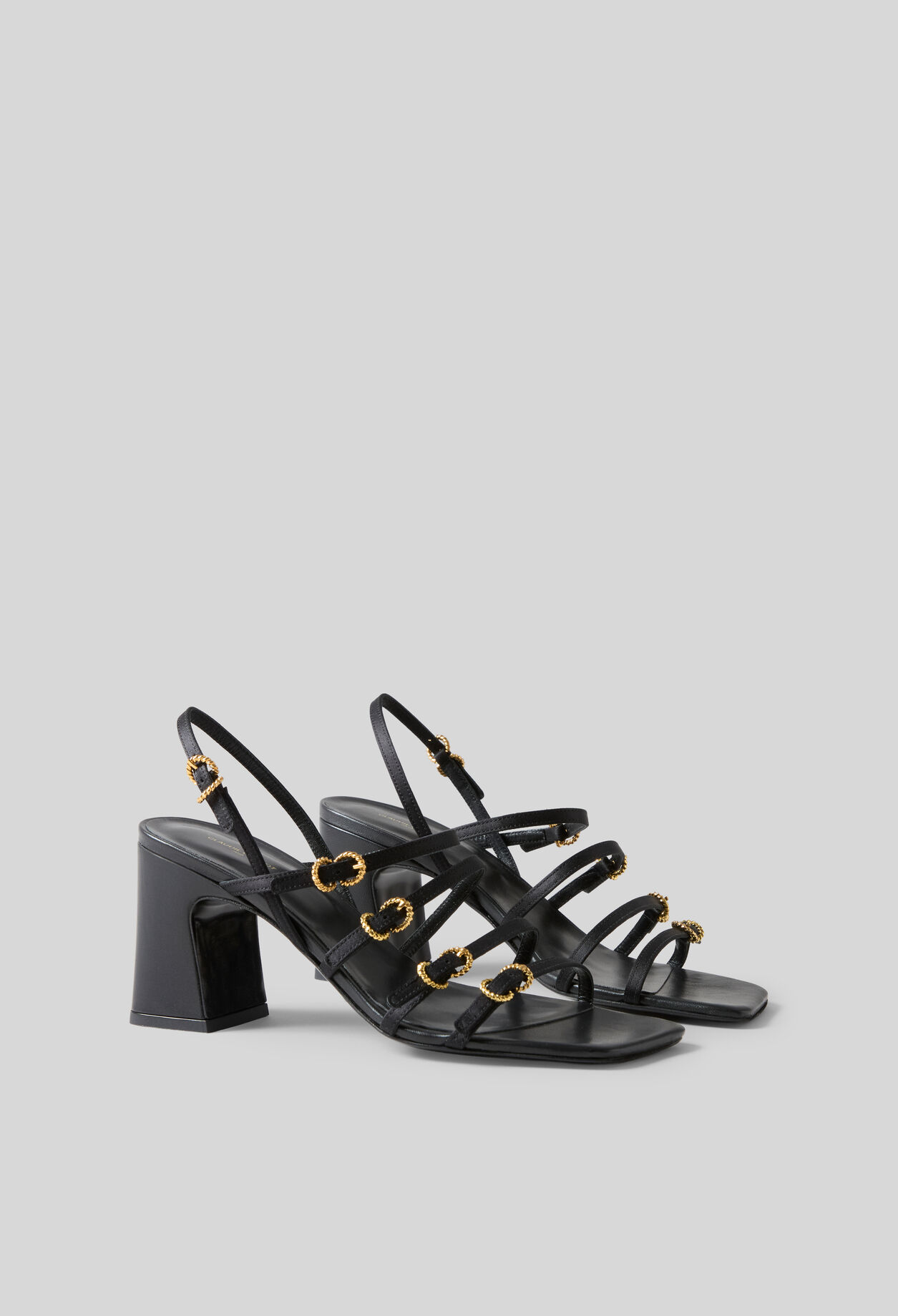 Satin heeled sandals