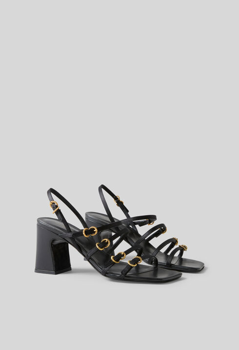 Satin heeled sandals