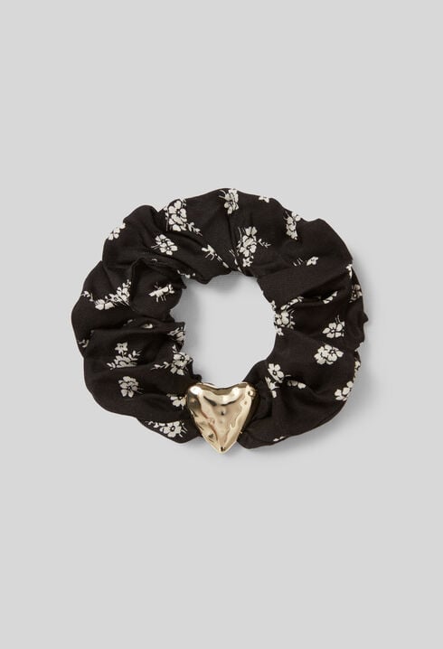 Heart Jewel Floral Scrunchie