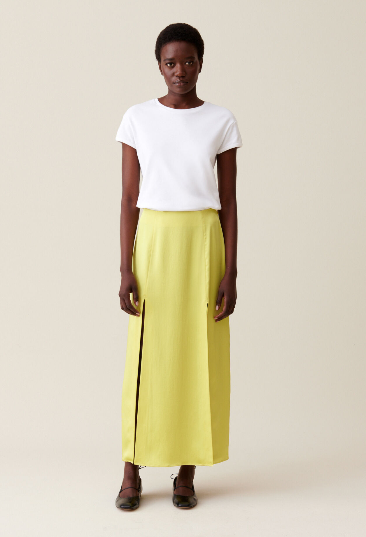 Flowy pleated maxi skirt clearance