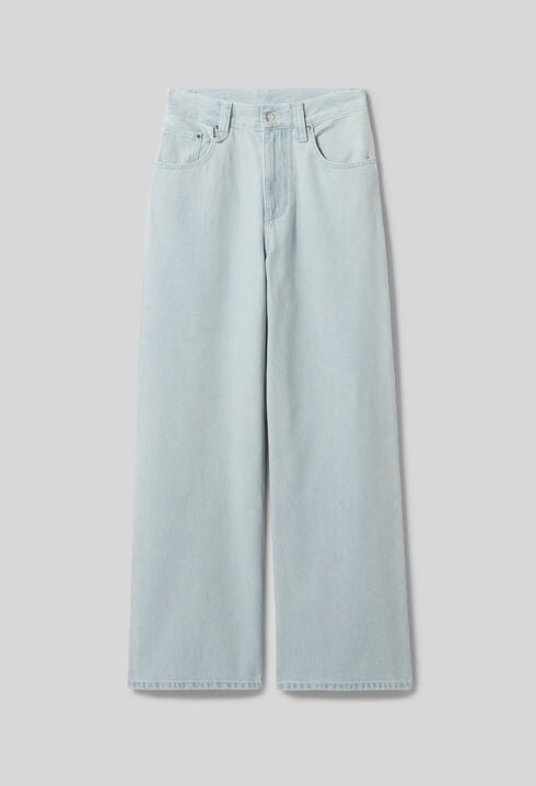 Washed denim jeans