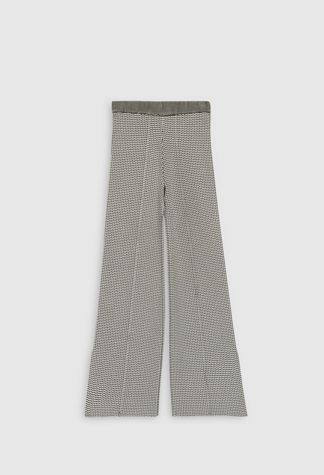 Pantalon bicolore maille à motifs