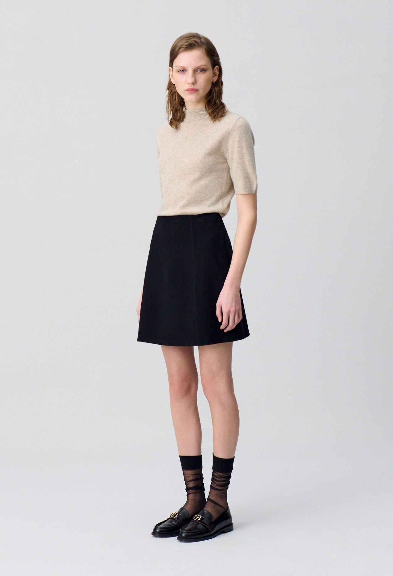 Straight mini skirt