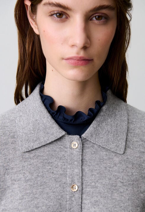 Fitted wool cardigan