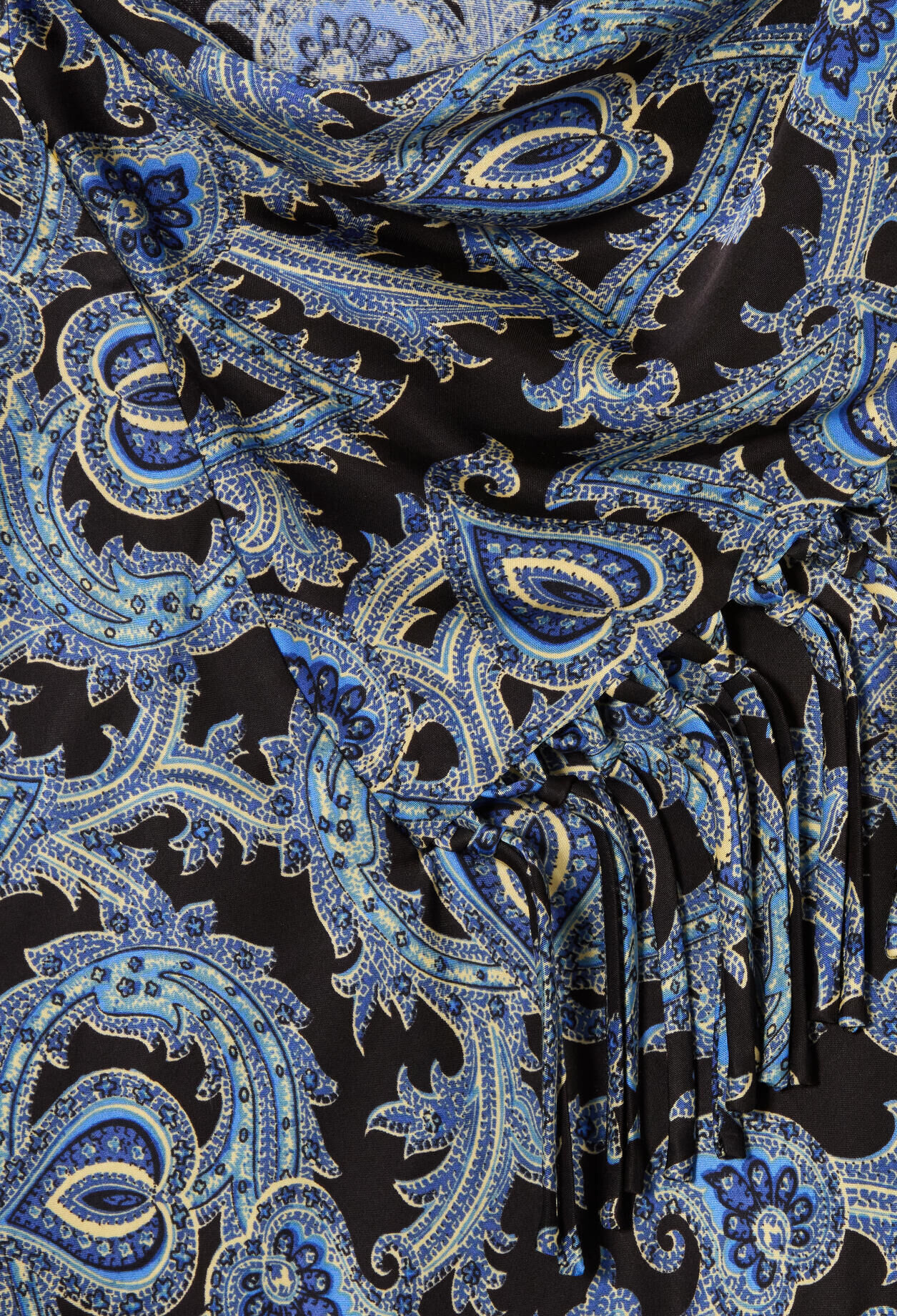 Flowy printed satin dress