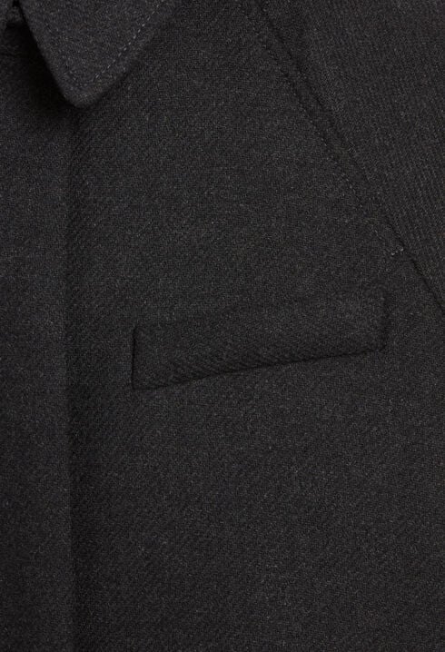 Flecked grey wool mid-length coat