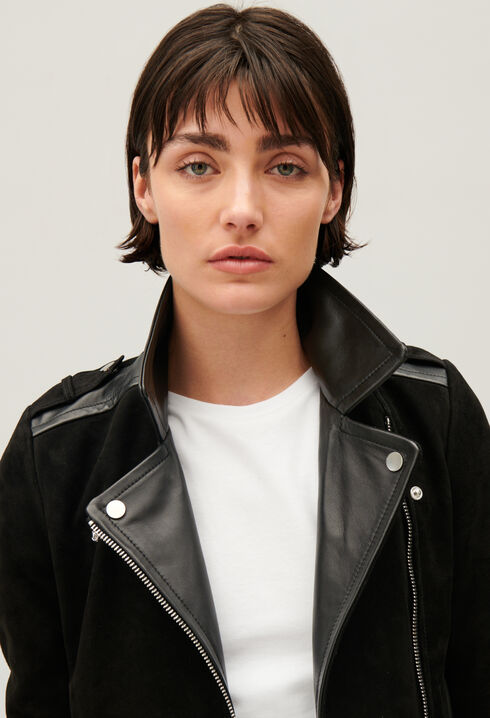 Black leather jacket