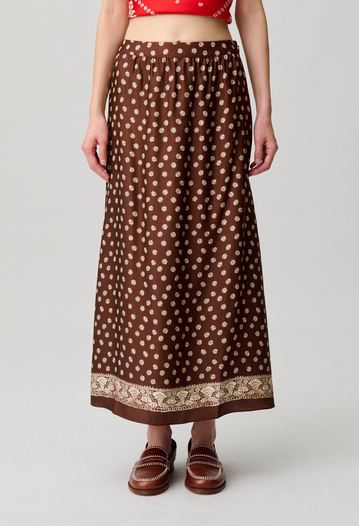 Flowy printed skirt