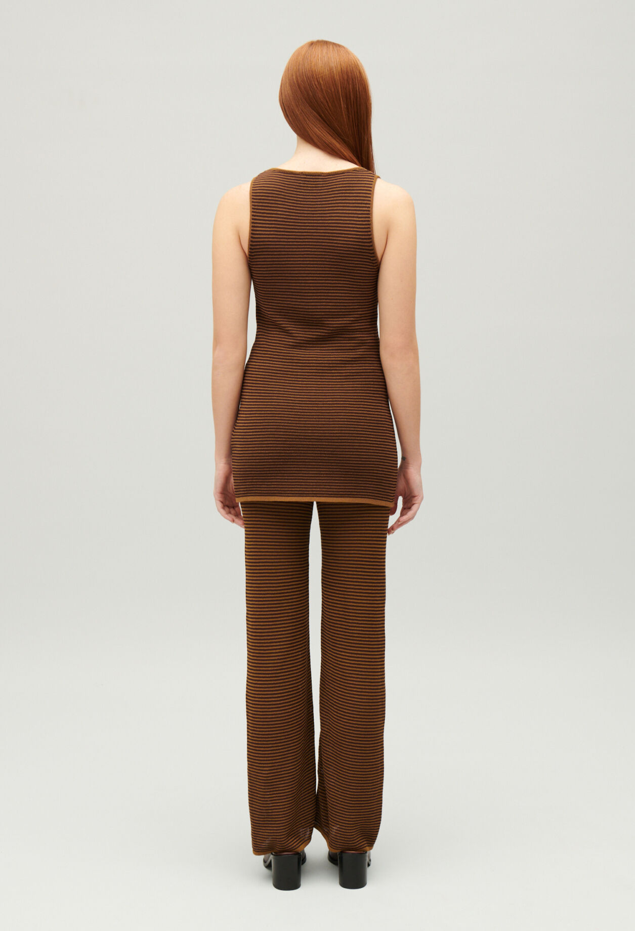 Striped brown vest top