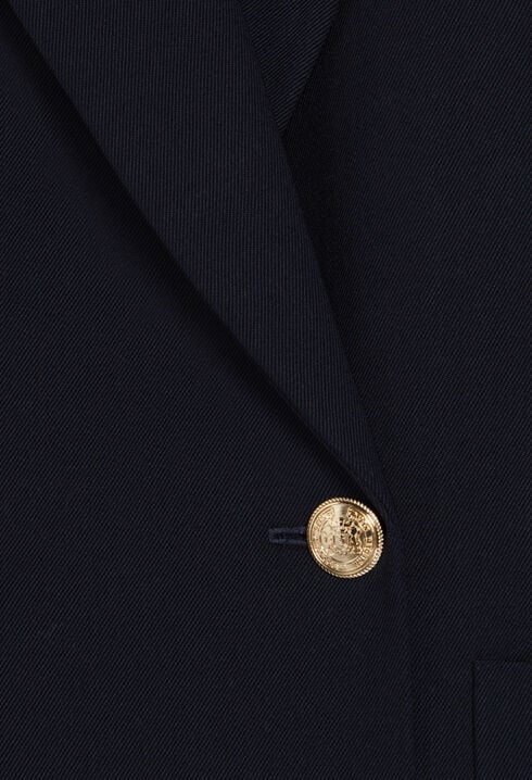 Blue double-breasted suit jacket