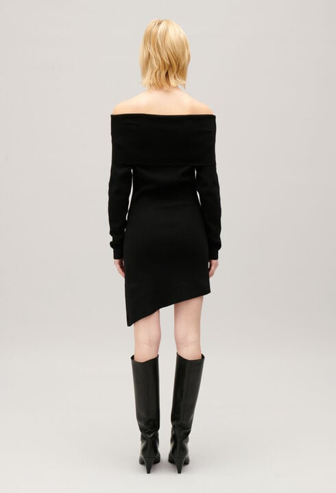 Asymmetric knitted dress