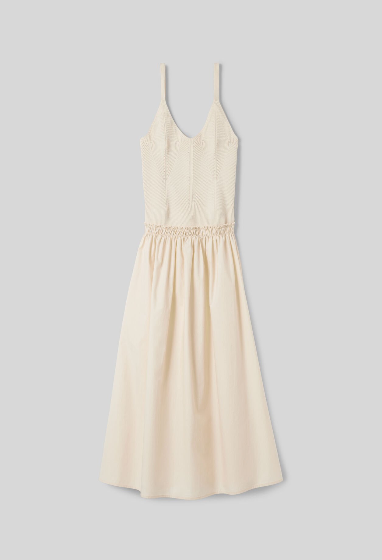 Midi dress with knit bodice