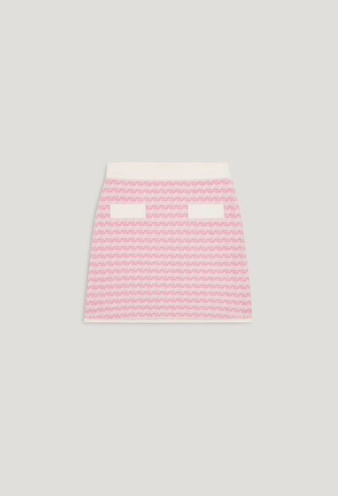 Short, two-tone knit skirt