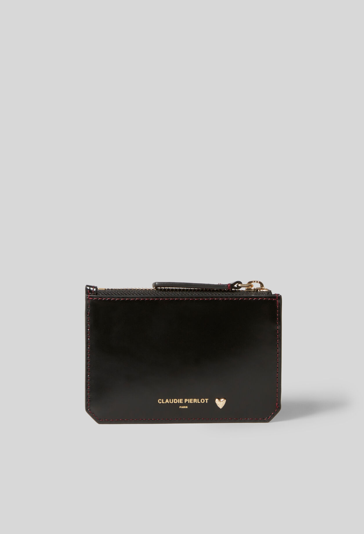 Gold Heart Leather Card Holder