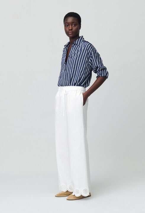 Lightweight embroidered trousers
