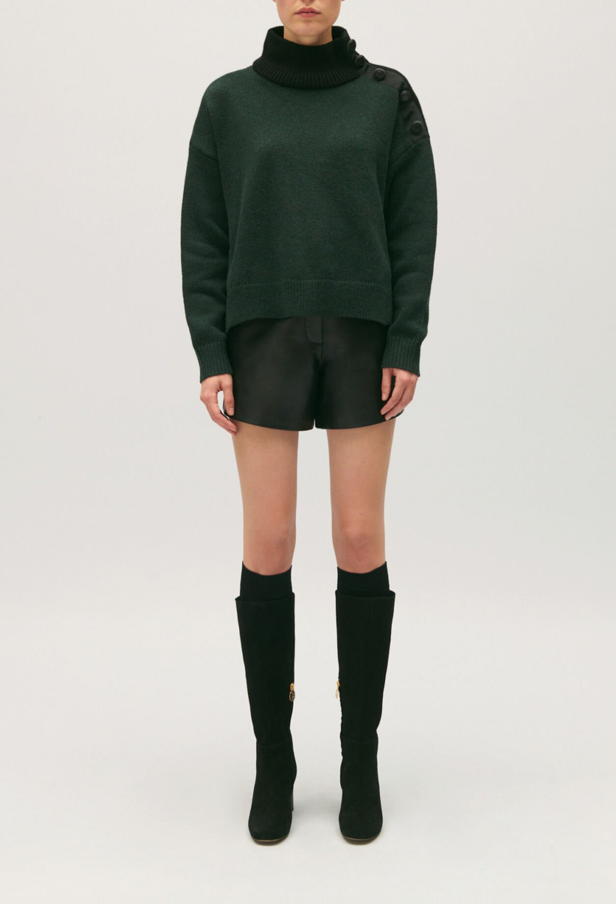 Cropped wool jumper