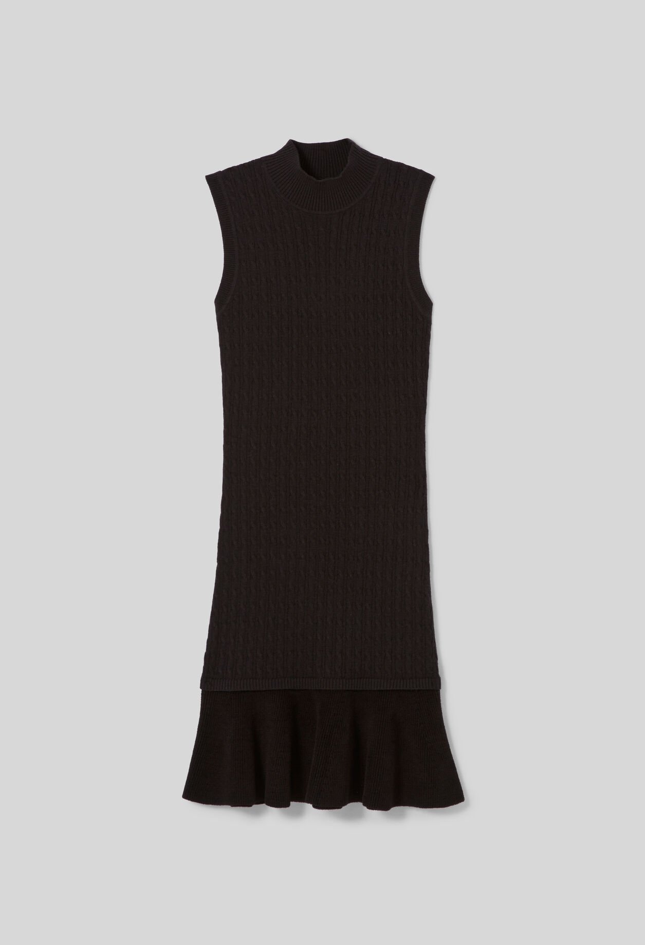 Ribbed Turtleneck Knit Dress