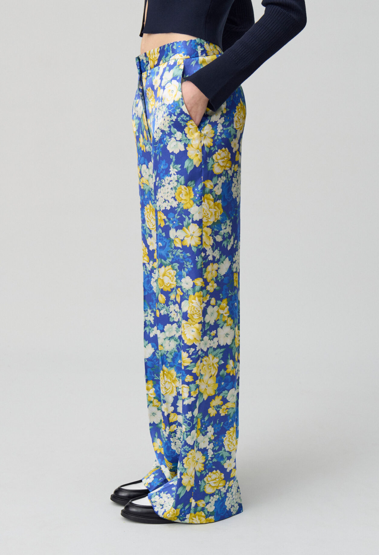 Wide Leg Floral Trousers