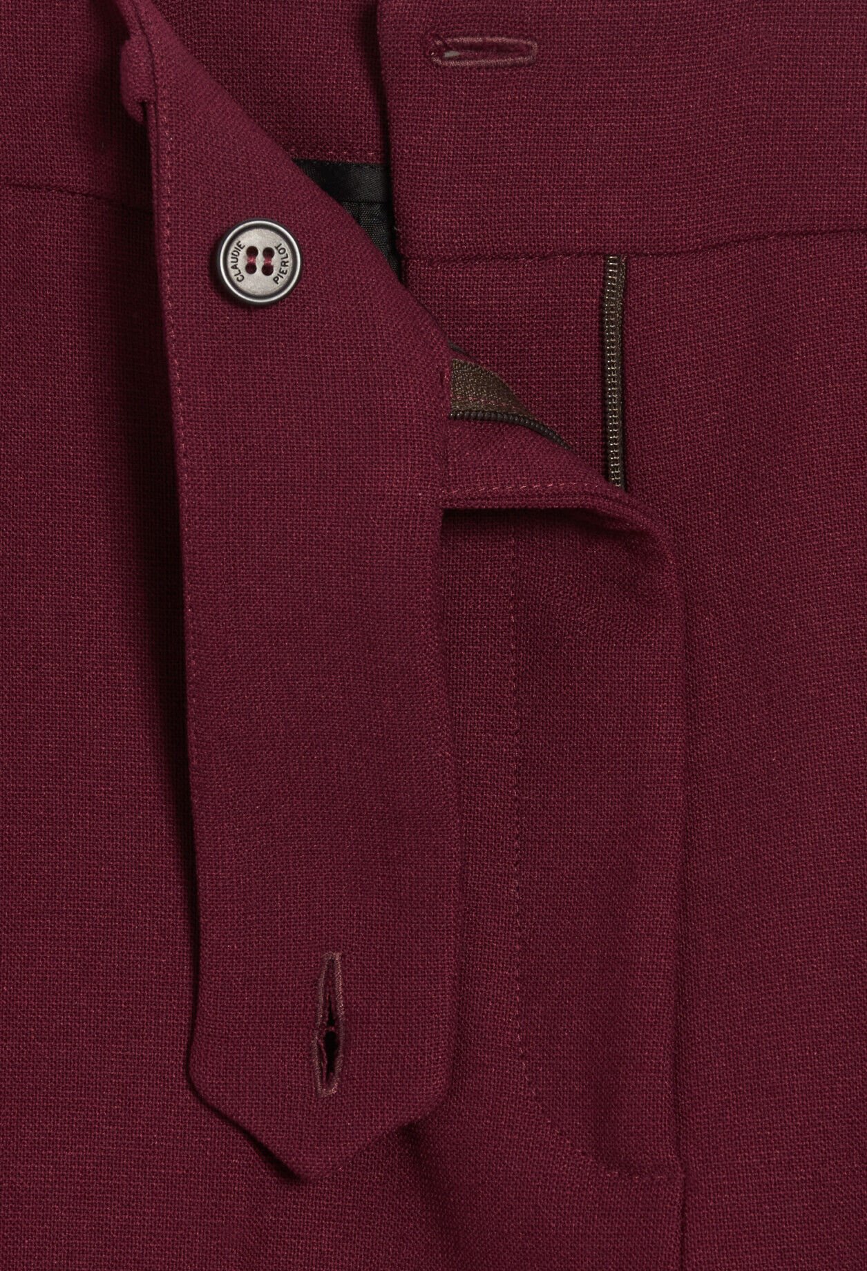 Straight-fit burgundy trousers