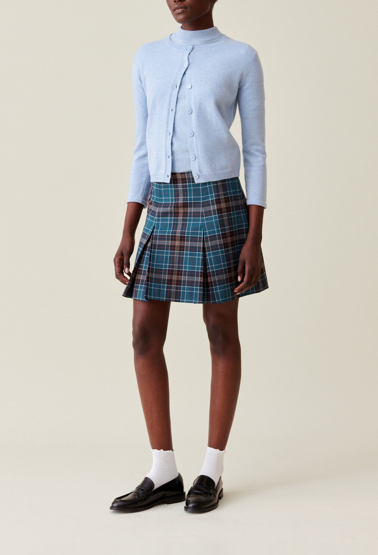 Checked wool skirt