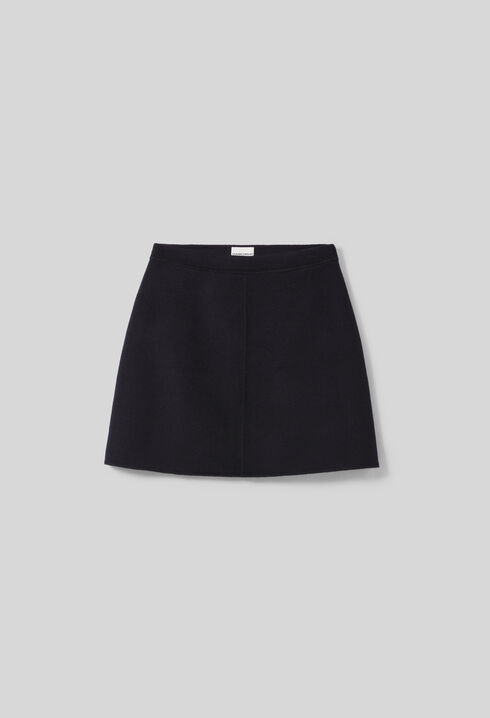 Short Straight Wool Skirt