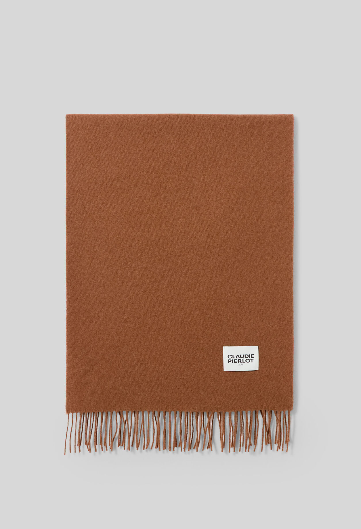 Wide fringed scarf